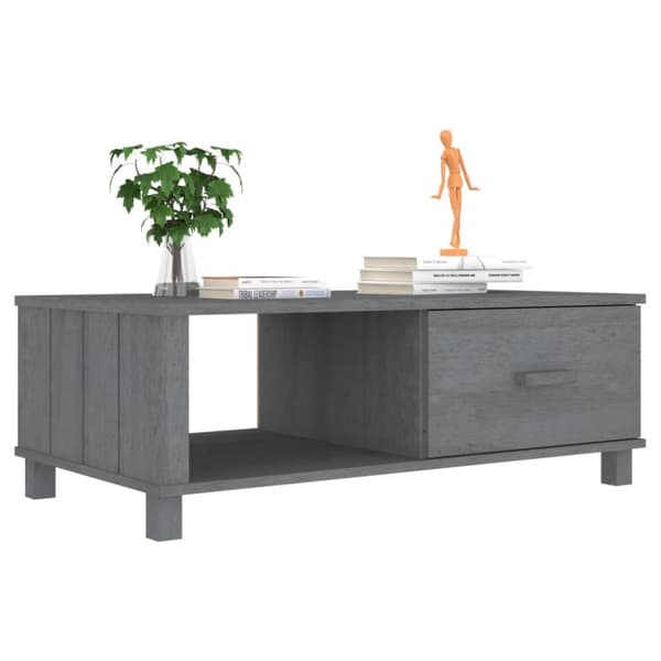 Sofabord HAMAR 100x55x35 cm massivt fyrretræ mørkegrå - Sofabord - Sofaborde - Home & Living