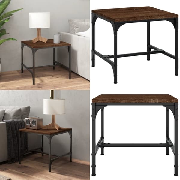 Sidebord 40x40x35 cm konstrueret træ brun egetræ - Sidebord - Sideborde - Home & Living