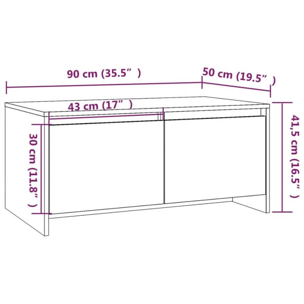 Soffbord brun ek 90x50x41,5 cm konstruerat trä - Soffbord - Sidobord - Home & Living