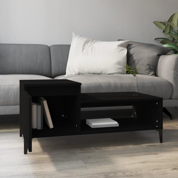 Soffbord svart 100x50x45 cm konstruerat trä - Soffbord - Små Soffbord - Home & Living
