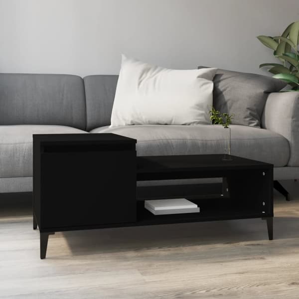 Soffbord svart 100x50x45 cm konstruerat trä - Soffbord - Små Soffbord - Home & Living