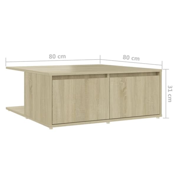 Sohvapöytä Sonoma-tammi 80x80x31 cm tekninen puu - Sohvapöytä - Sohvapöydät - Home & Living