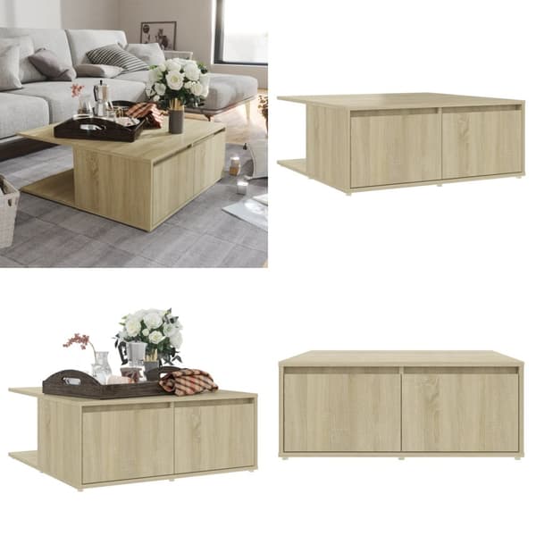 Sohvapöytä Sonoma-tammi 80x80x31 cm tekninen puu - Sohvapöytä - Sohvapöydät - Home & Living