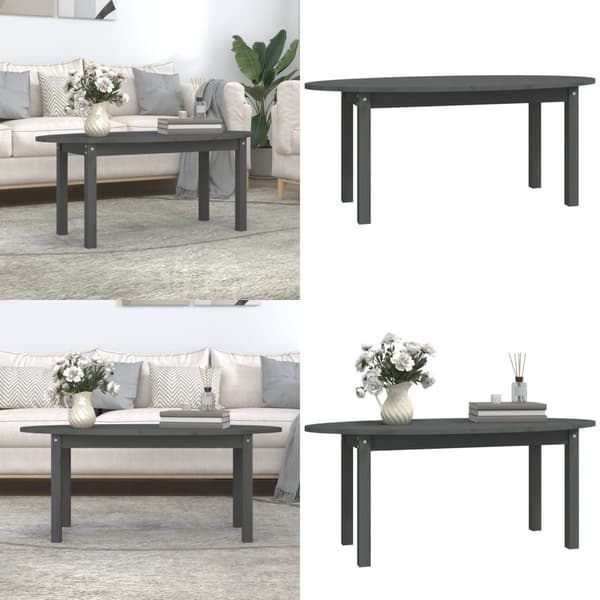 Sofabord 110x55x45 cm massivt fyrretræ grå - Sofabord - Sofaborde - Home & Living