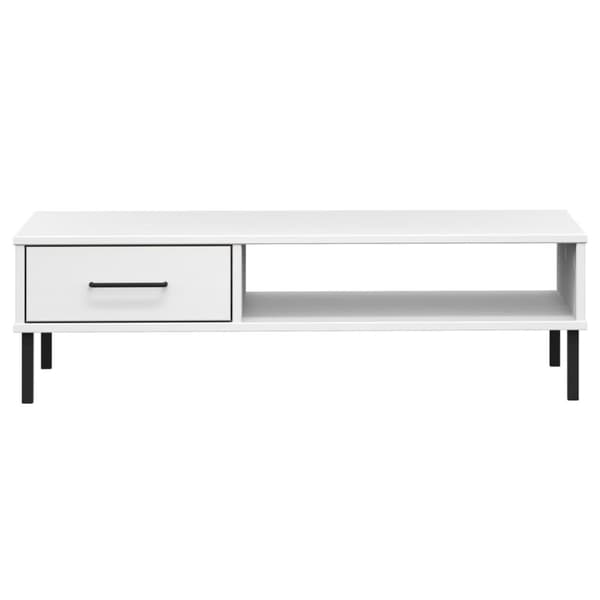 Sofabord med metalben OSLO massivt fyrretræ hvid - Sofabord - Sofaborde - Home & Living