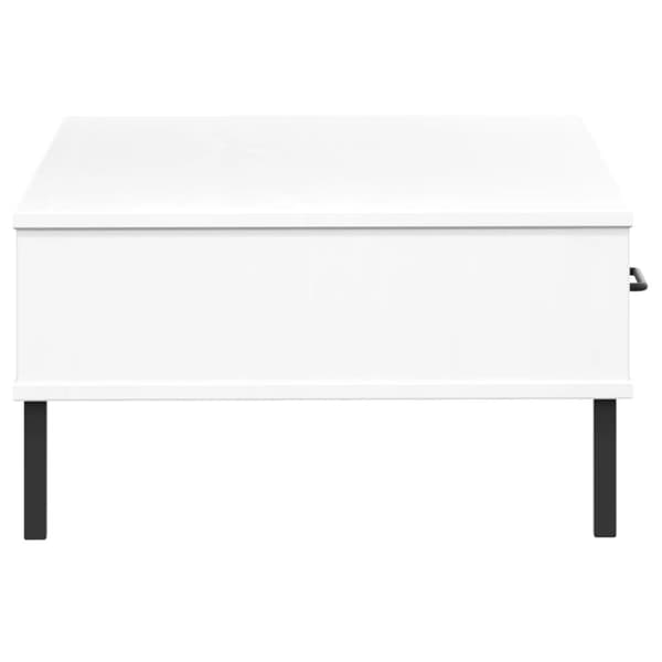 Sofabord med metalben OSLO massivt fyrretræ hvid - Sofabord - Sofaborde - Home & Living