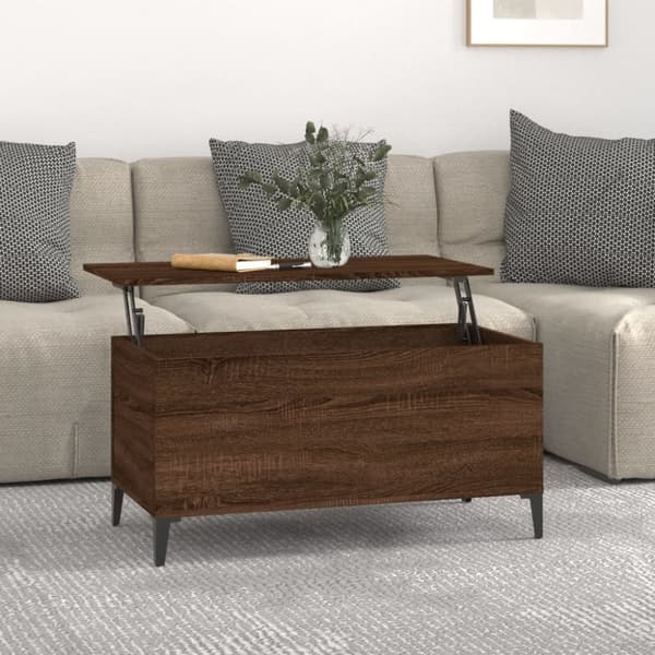 Soffbord brun ek 90x44,5x45 cm konstruerat trä - Soffbord - Små Soffbord - Home & Living