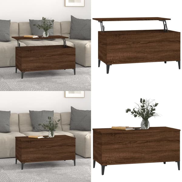 Soffbord brun ek 90x44,5x45 cm konstruerat trä - Soffbord - Små Soffbord - Home & Living