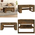 Miniatyrbillede 1 af 8: Sofabord 102x55x45 cm konstrueret træ røget egetræsfarve - Sofabord - Sofaborde - Home & Living