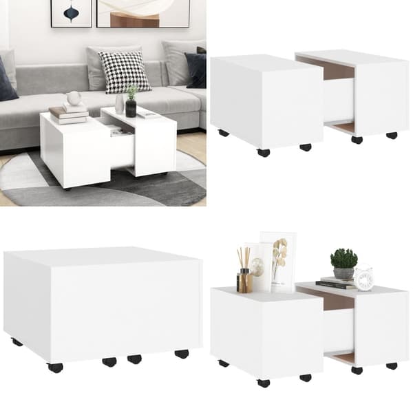 Soffbord vit 60x60x38 cm spånskiva - Soffbord - Accentbord - Home & Living