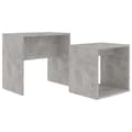 Miniatyrbild 3 av 7: Soffbord set betonggrå 48x30x45 cm konstruerat trä - Satsbord - Sats Bord - Home & Living