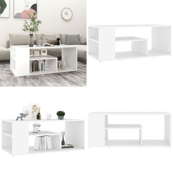 Sofabord 100x50x40 cm spånplade hvid - Sofabord - Sofaborde - Home & Living