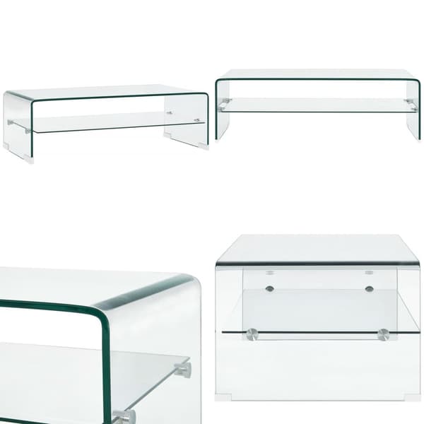 Sofabord 98 x 45 x 31 cm hærdet glas transparent - Sofabord - Sofaborde - Home & Living