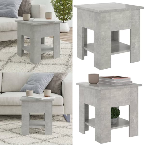 Sofabord 40x40x42 cm konstrueret træ betongrå - Sofabord - Sofaborde - Home & Living