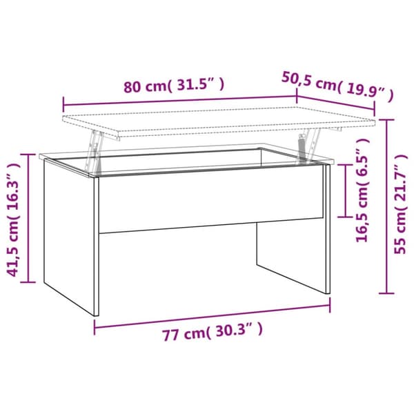 Soffbord sonoma-ek 80x50,5x41,5 cm konstruerat trä - Soffbord - Bord - Home & Living