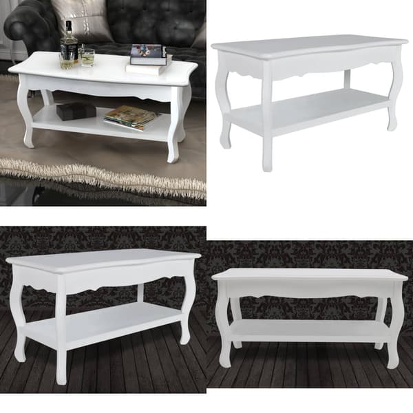 Soffbord med hylla MDF vit - Soffbord - Soffbord - Home & Living