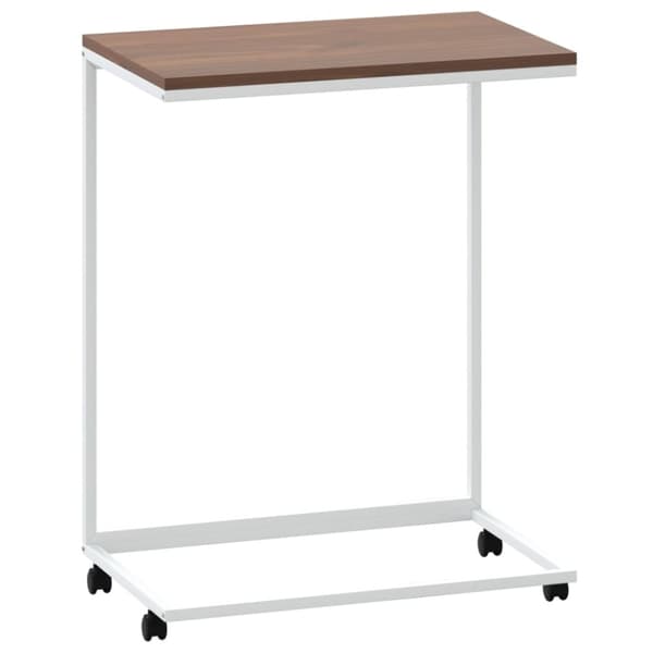 Sidebord med hjul 55x35x70 cm konstrueret træ hvid - Sidebord - Sideborde - Home & Living