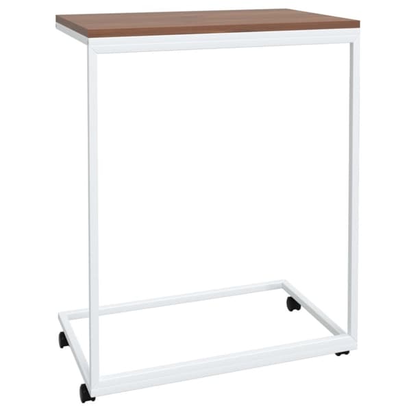 Sidebord med hjul 55x35x70 cm konstrueret træ hvid - Sidebord - Sideborde - Home & Living