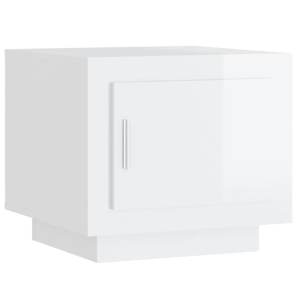 Sofabord 51x50x45 cm konstrueret træ hvid højglans - Sofabord - Sofaborde - Home & Living