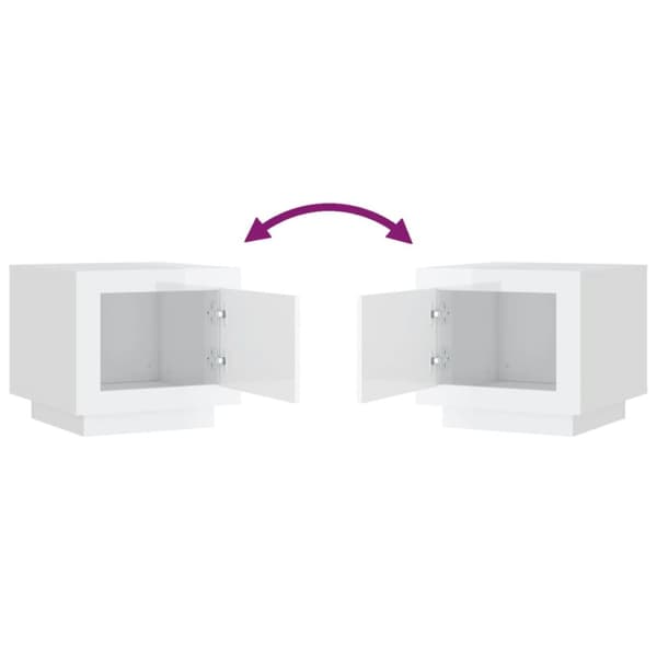 Sofabord 51x50x45 cm konstrueret træ hvid højglans - Sofabord - Sofaborde - Home & Living