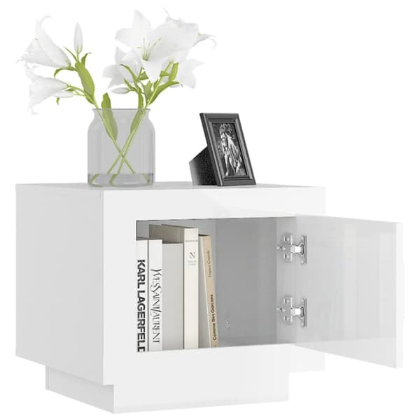 Sofabord 51x50x45 cm konstrueret træ hvid højglans - Sofabord - Sofaborde - Home & Living
