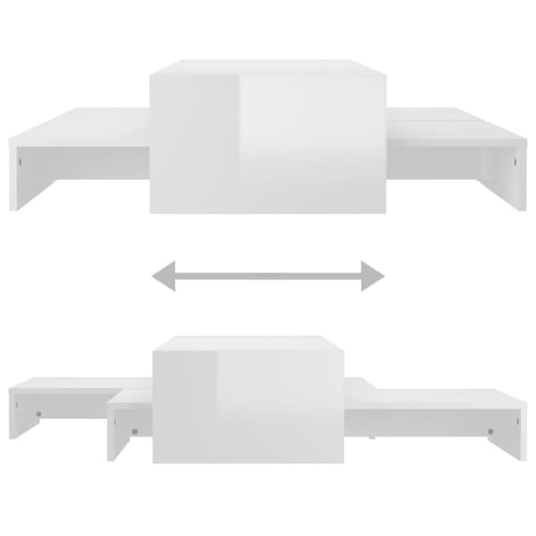 Satsbord vit högglans 100x100x26,5 cm - Satsbord - Soffbord - Home & Living