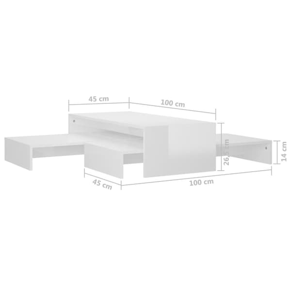 Satsbord vit högglans 100x100x26,5 cm - Satsbord - Soffbord - Home & Living