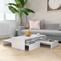 Miniatyrbild 2 av 10: Satsbord vit högglans 100x100x26,5 cm - Satsbord - Soffbord - Home & Living