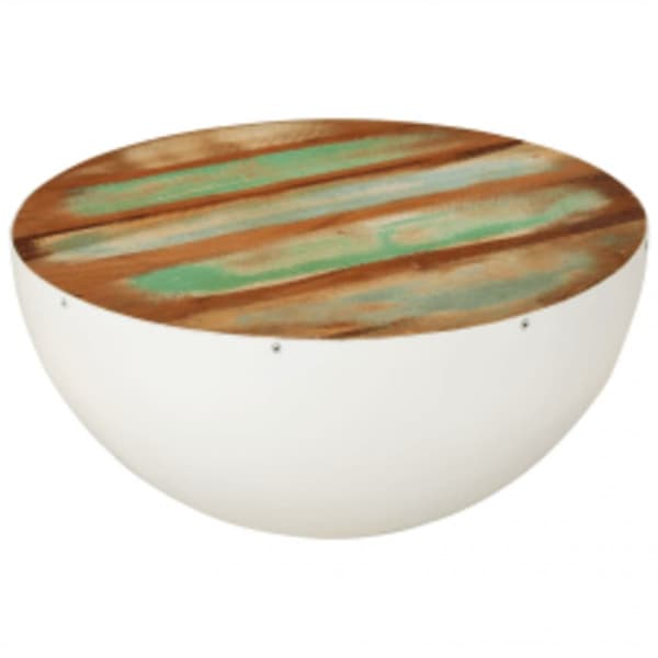 Skålformet sofabord 60x60x30 cm massivt genbrugstræ - Sofabord - Sofaborde - Home & Living