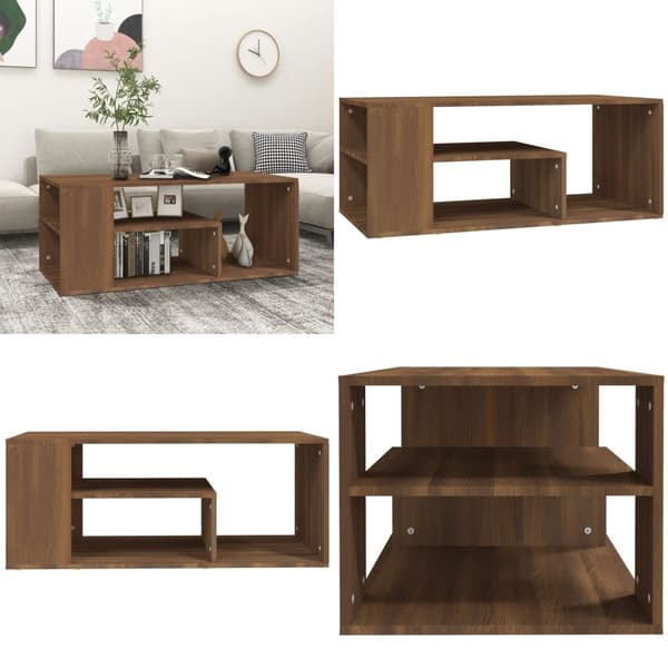 Soffbord brun ek 100x50x40 cm konstruerat trä - Soffbord - Små Soffbord - Home & Living