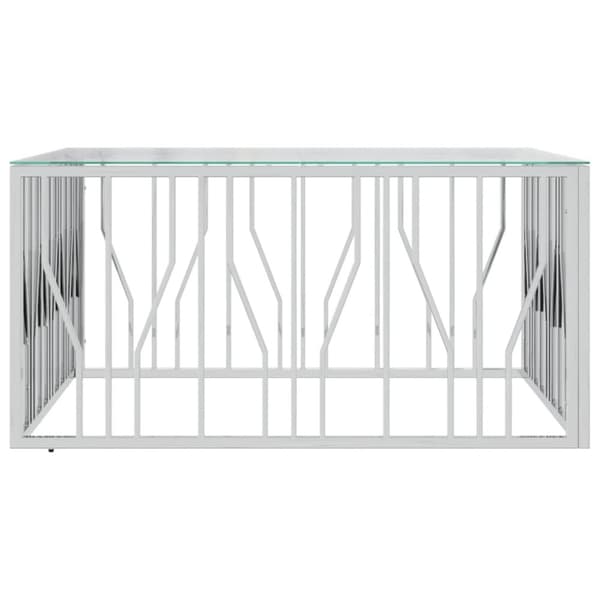 Sofabord 100x100x50 cm rustfrit stål og glas - Sofabord - Sofaborde - Home & Living