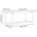Pikkukuva 9 / 9: Sohvapöytä harmaa 110x55x45 cm täysi mänty - Sohvapöytä - Sohvapöydät - Home & Living