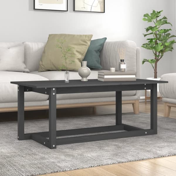 Sohvapöytä harmaa 110x55x45 cm täysi mänty - Sohvapöytä - Sohvapöydät - Home & Living