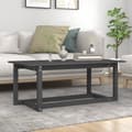Pikkukuva 2 / 9: Sohvapöytä harmaa 110x55x45 cm täysi mänty - Sohvapöytä - Sohvapöydät - Home & Living