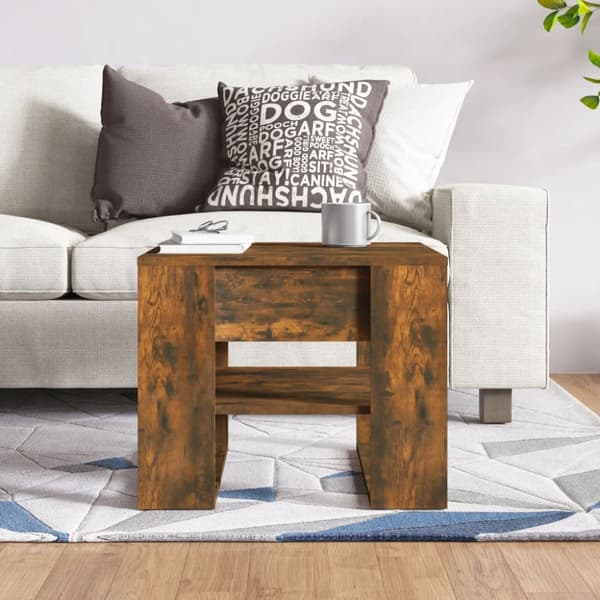 Sofabord 55,5x55x45 cm konstrueret træ røget egetræsfarve - Sofabord - Sofaborde - Home & Living