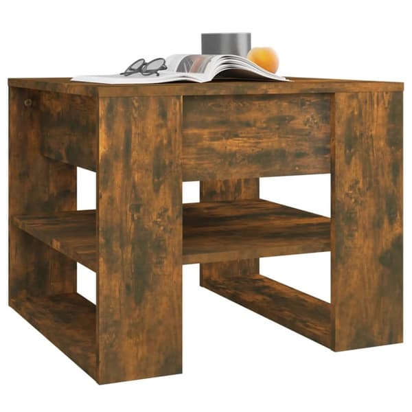 Sofabord 55,5x55x45 cm konstrueret træ røget egetræsfarve - Sofabord - Sofaborde - Home & Living
