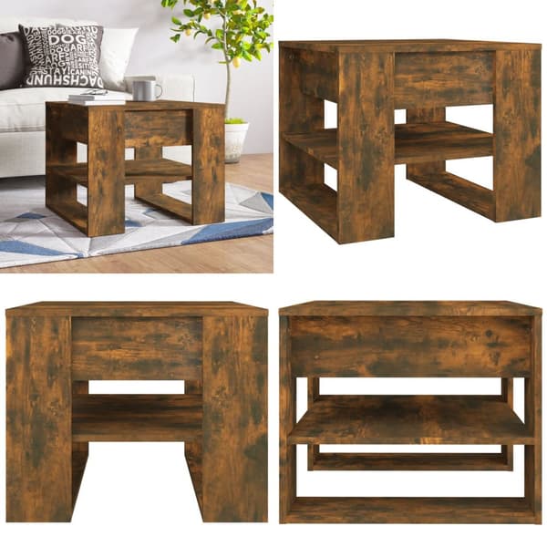 Sofabord 55,5x55x45 cm konstrueret træ røget egetræsfarve - Sofabord - Sofaborde - Home & Living