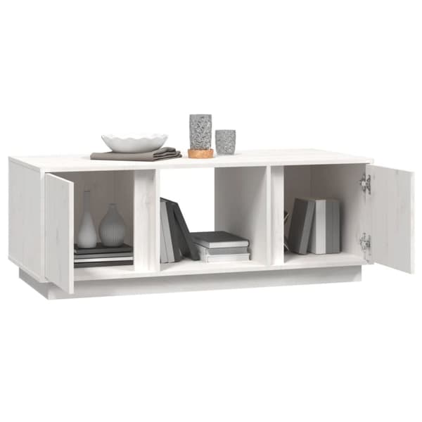 Soffbord vit 110x50x40 cm massiv furu - Soffbord - Soff Bord - Home & Living