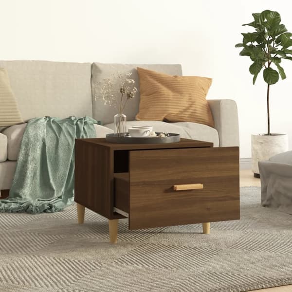 Sofabord 50x50x40 cm konstrueret træ brun egetræsfarve - Sofabord - Sofaborde - Home & Living