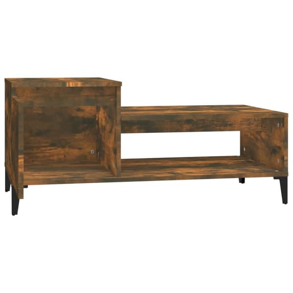 Soffbord rökfärgad ek 100x50x45 cm konstruerat trä - Soffbord - Små Soffbord - Home & Living