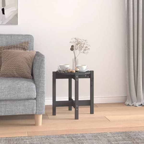 Sohvapöytä harmaa Ø 42,5x45 cm täysi mänty - Sohvapöytä - Sohvapöydät - Home & Living