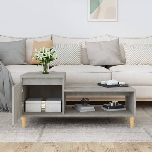 Sofabord 100x50x45 cm konstrueret træ betongrå - Sofabord - Sofaborde - Home & Living