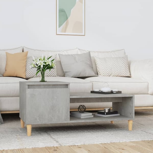 Sofabord 100x50x45 cm konstrueret træ betongrå - Sofabord - Sofaborde - Home & Living