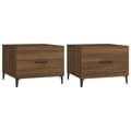 Miniatyrbillede 3 af 11: Sofaborde med metalben 2 stk. 50x50x40 cm brun egetræsfarve - Sofabord - Sofaborde - Home & Living