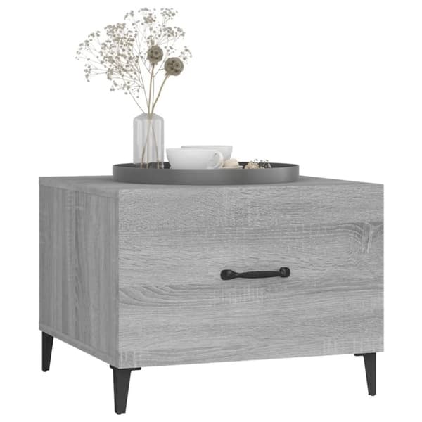 Soffbord med metallben 2 st grå sonoma 50x50x40 cm - Soffbord - Sidobord - Home & Living