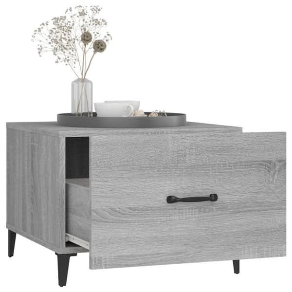 Soffbord med metallben 2 st grå sonoma 50x50x40 cm - Soffbord - Sidobord - Home & Living