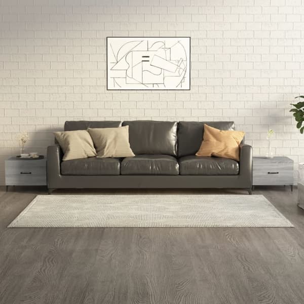 Soffbord med metallben 2 st grå sonoma 50x50x40 cm - Soffbord - Sidobord - Home & Living