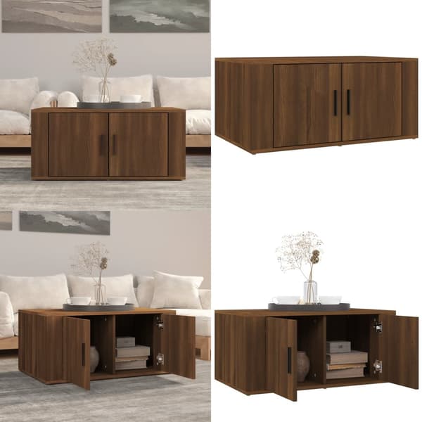 Sofabord 80x50x36 cm konstrueret træ brun egetræsfarve - Sofabord - Sofaborde - Home & Living