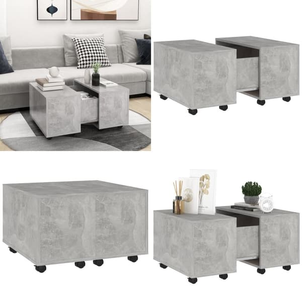 Soffbord betonggrå 60x60x38 cm spånskiva - Soffbord - Accentbord - Home & Living