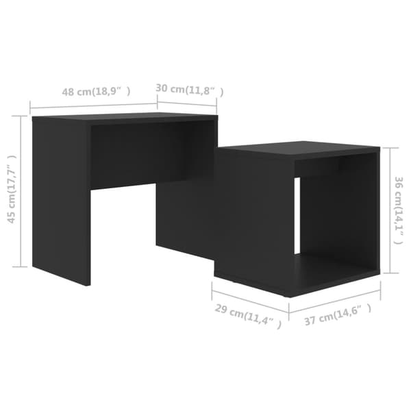 Soffbord set svart 48x30x45 cm konstruerat trä - Satsbord - Sats Bord - Home & Living